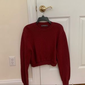 Cropped knit sweater
